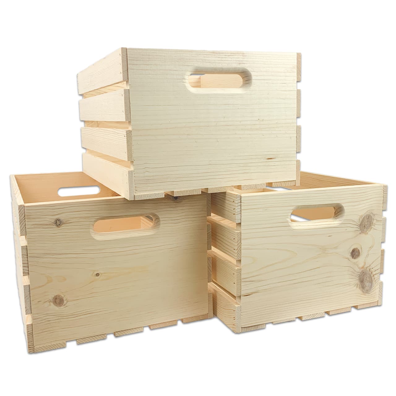 Wilson® Enterprises 18" x 10" Pine Handle Crates, 3ct.